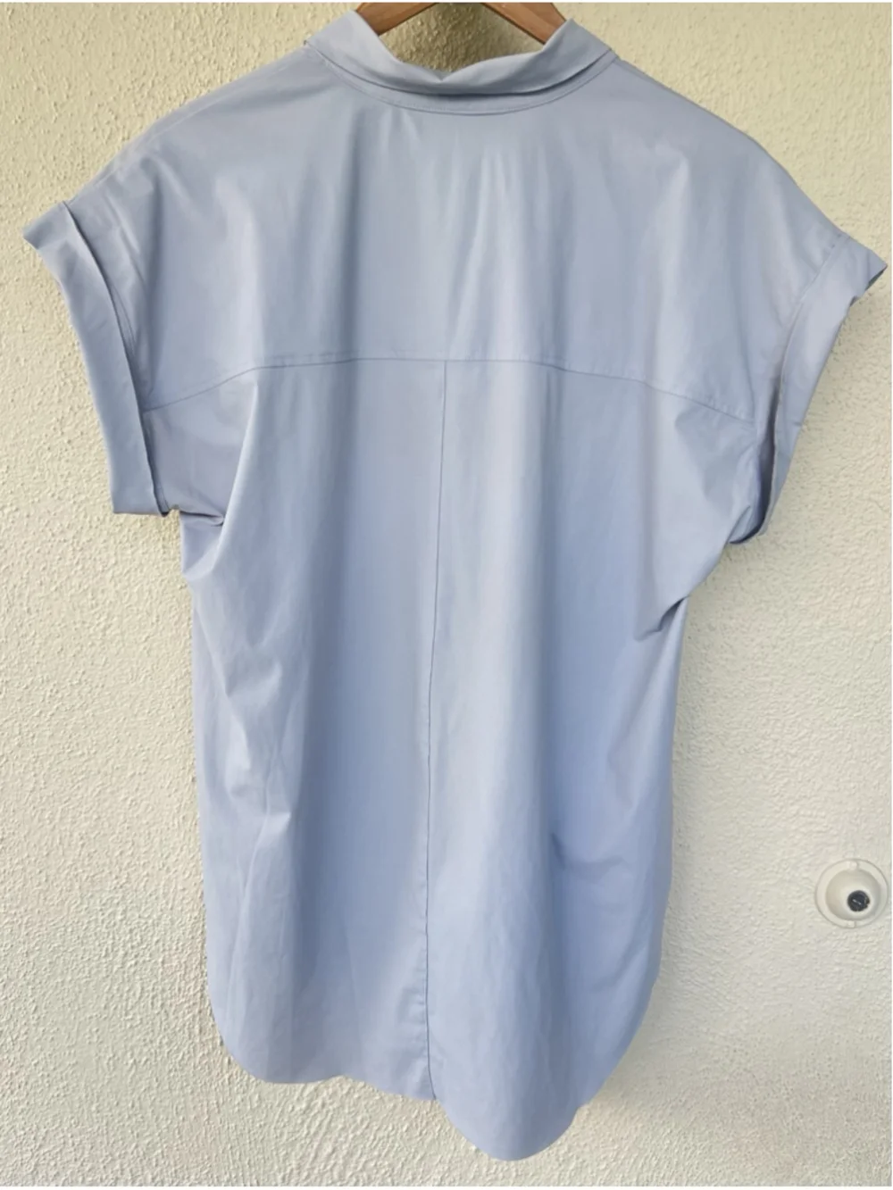 Lysse Light Gray Collared Button Front Stretch Shirt L Career Business Minimal